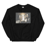 black crewneck sweatshirt jumper pullover of popular nuns smoking artwork