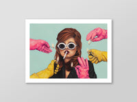 signed art print from Liana Z. Weber artworks of Always Wear a Rubber drawing.