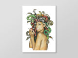 limited edition signed art print, medusa poster, medusa art, snake hair, gorgon art