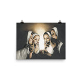 smoking nuns poster, nuns smoking wall art, funny nun poster, nun art, nun smoking weed, catholic satire, medium