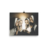 smoking nuns poster, nuns smoking wall art, funny nun poster, nun art, nun smoking weed, catholic satire, small