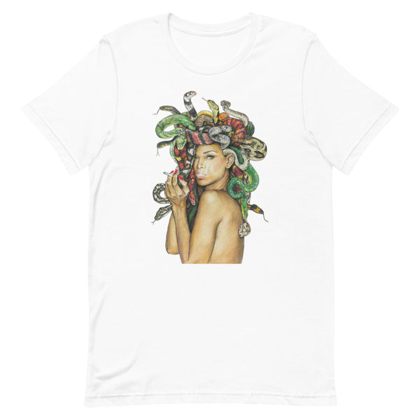 medusa printed t-shirt white crewneck with medusa art shirt